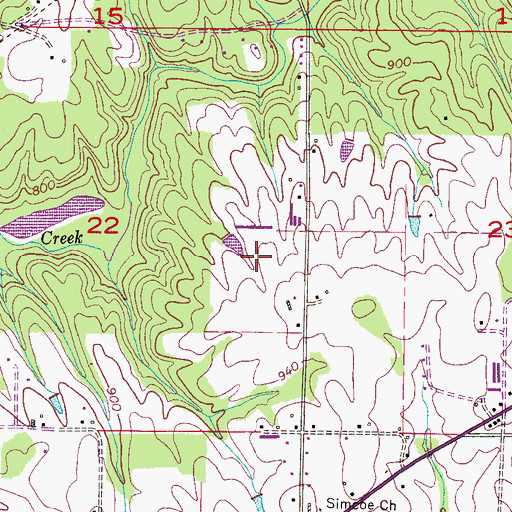 Topographic Map of Simcoe Division, AL