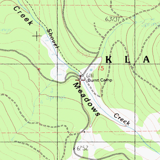 Topographic Map of Burnt Camp, CA
