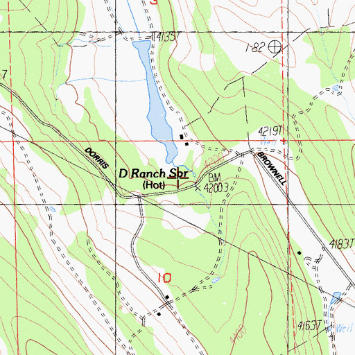 Topographic Map of D Ranch Spring, CA