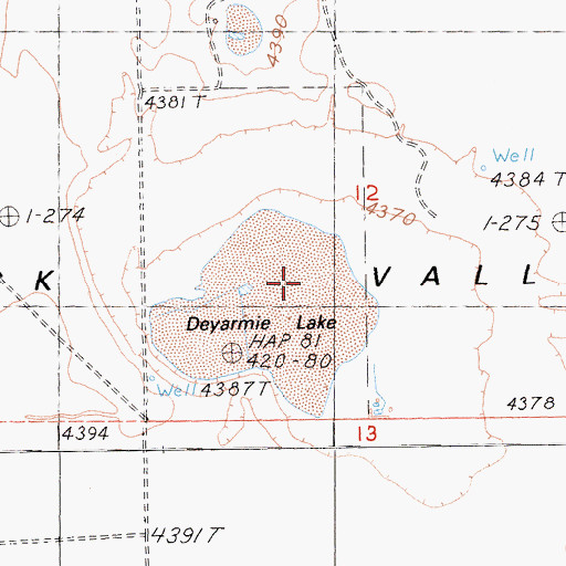 Topographic Map of Deyarmie Lake, CA