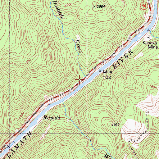 Topographic Map of Doolittle Creek, CA