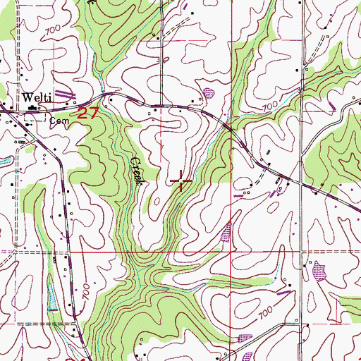 Topographic Map of Welti Division, AL