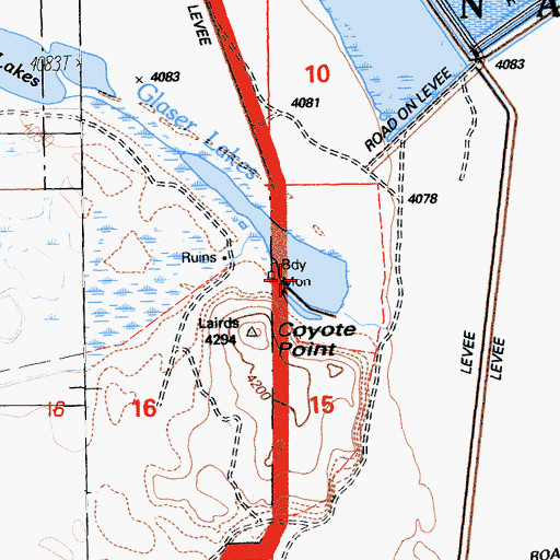 Topographic Map of Glaser Lakes, CA
