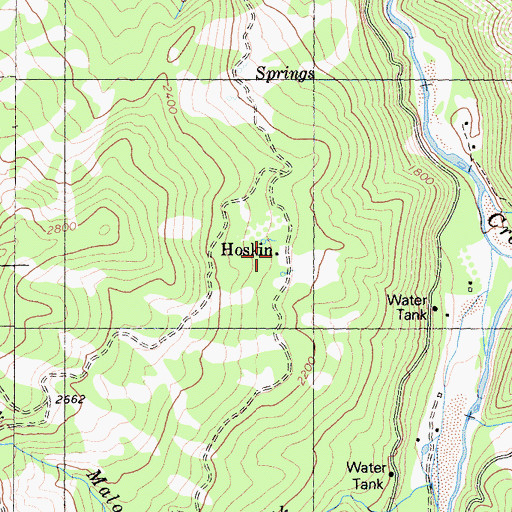 Topographic Map of Hoskin, CA