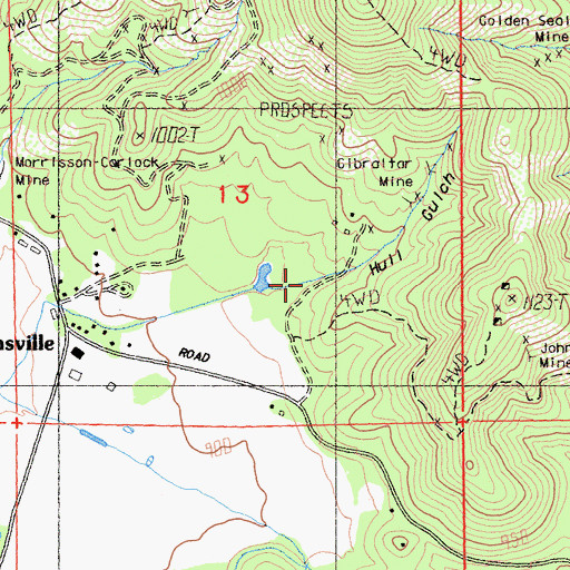 Topographic Map of Hull Gulch, CA