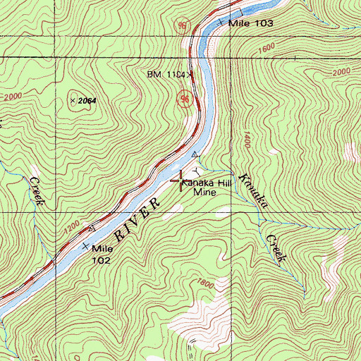 Topographic Map of Kanaka Hill Mine, CA