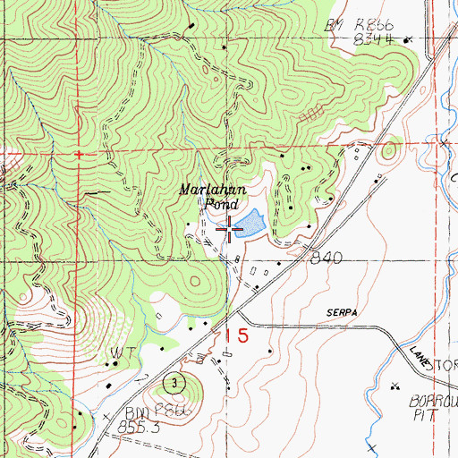 Topographic Map of Marlahan Pond, CA
