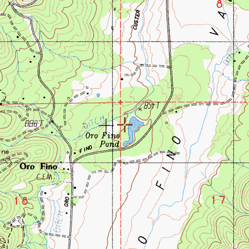 Topographic Map of Oro Fino Pond, CA