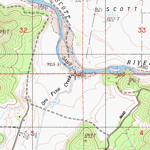 Topographic Map of Oro Fino Valley, CA