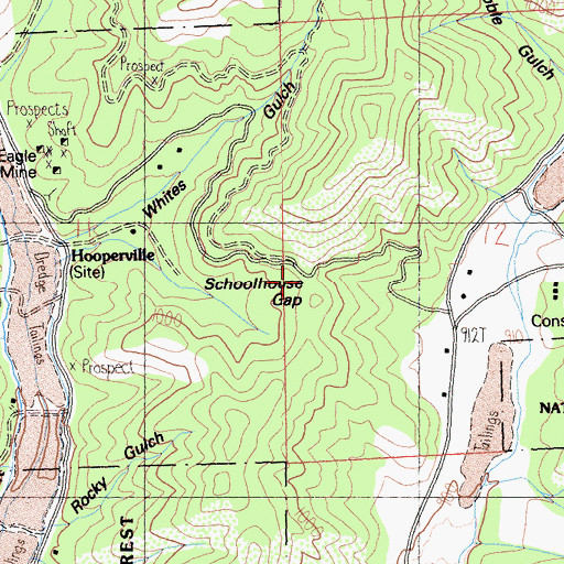 Topographic Map of Schoolhouse Gap, CA
