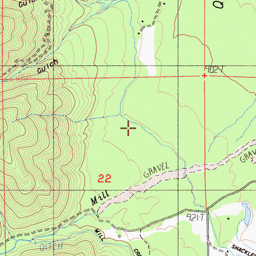 Topographic Map of Shackleford Ditch, CA