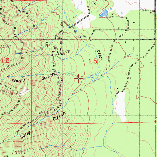 Topographic Map of Short Gulch, CA