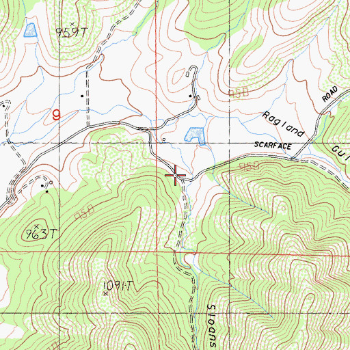 Topographic Map of Sloans Gulch, CA