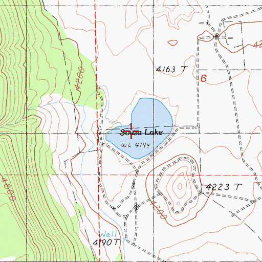 Topographic Map of Souza Lake, CA