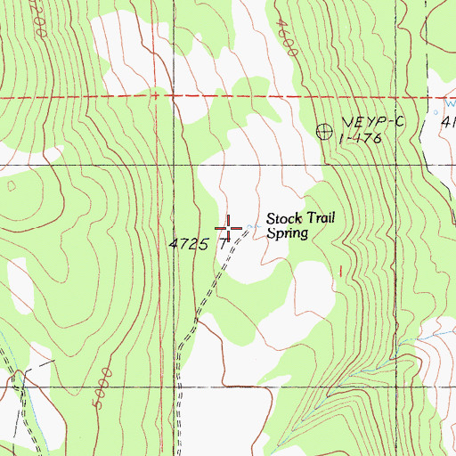 Topographic Map of Stock Trail Spring, CA
