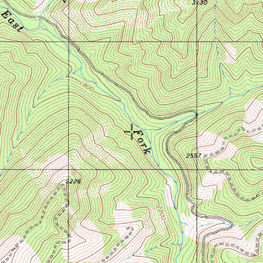 Topographic Map of Upper Elk Creek, CA