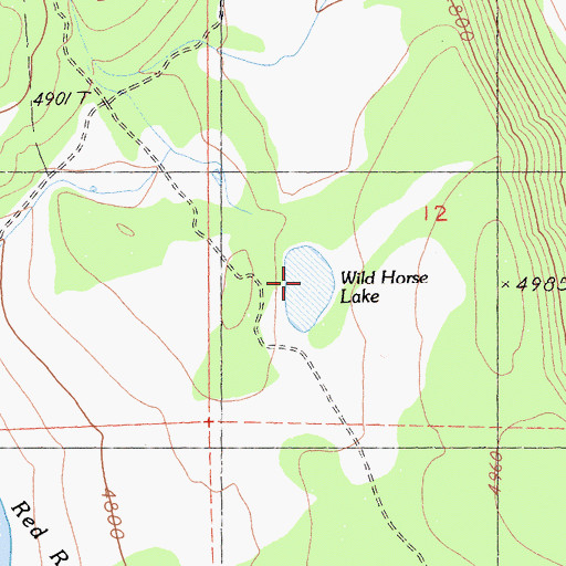 Topographic Map of Wild Horse Lake, CA