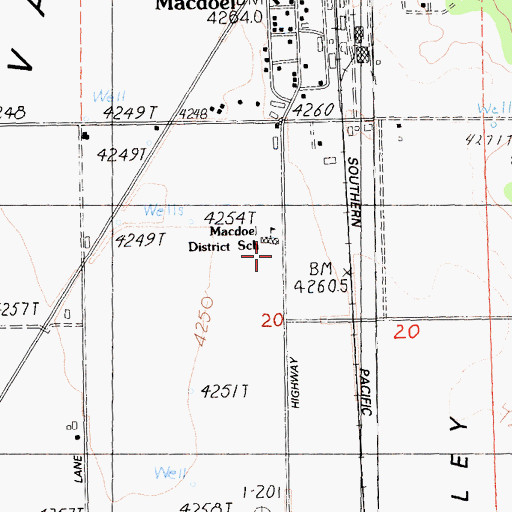 Topographic Map of Picard Community Day School, CA