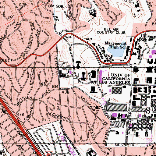 Topographic Map of Rieber Hall, CA