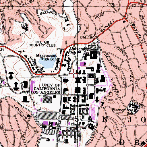 Topographic Map of Rolfe Hall, CA