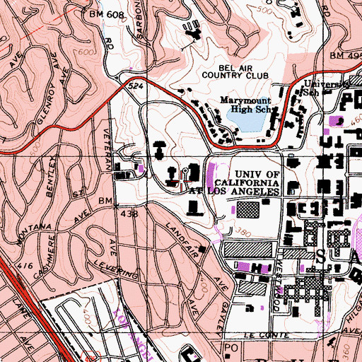 Topographic Map of Sproul Hall, CA