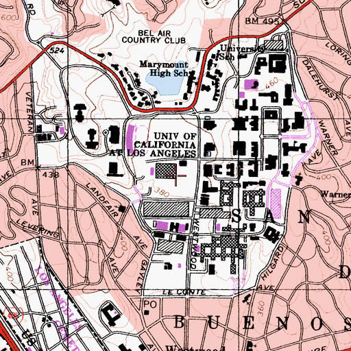 Topographic Map of West Alumni Center, CA