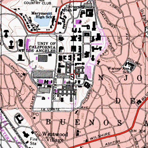 Topographic Map of Young Hall, CA