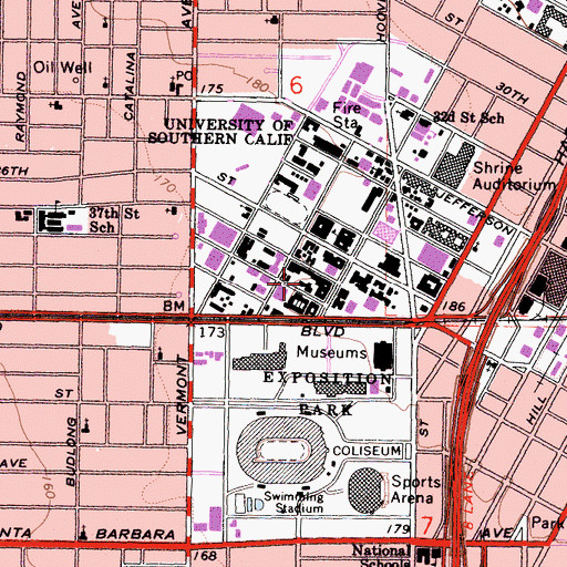 Topographic Map of Ahmanson Center for Biological Research, CA
