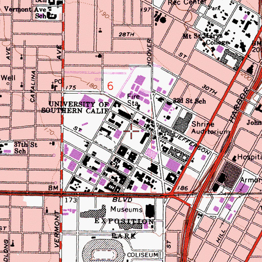 Topographic Map of Albert S Raubenheimer Music Faculty Memorial Building, CA