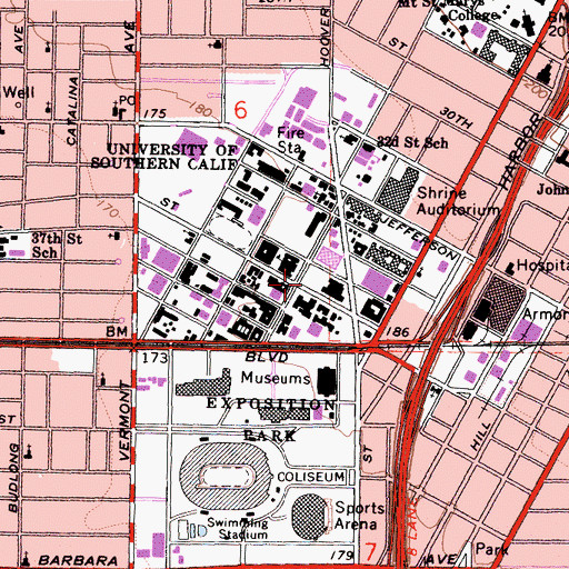 Topographic Map of Alumni Park, CA