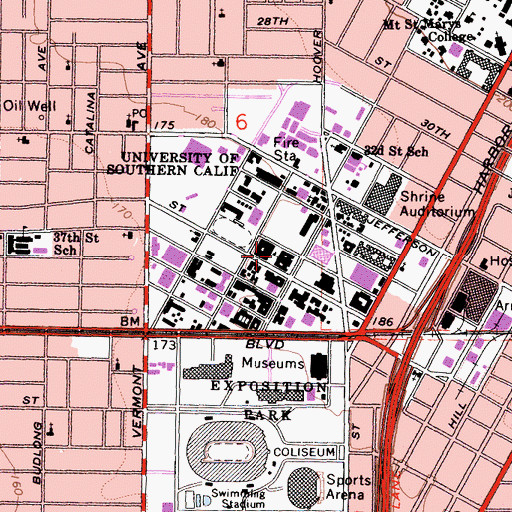 Topographic Map of Associates Park, CA