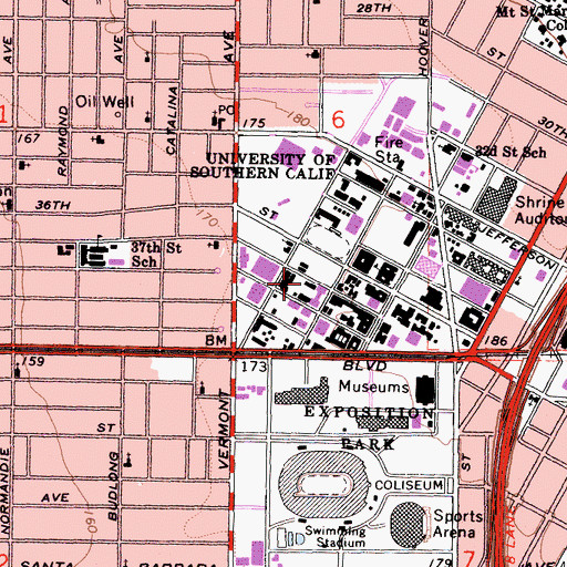 Topographic Map of Beigler Hall of Engineering, CA