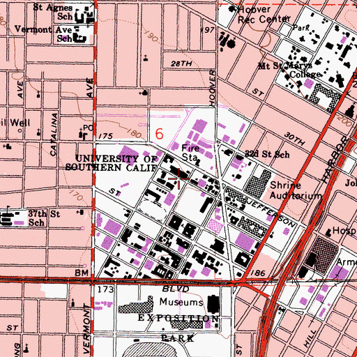 Topographic Map of Claire Zellerbach Saroni Student Health Center, CA