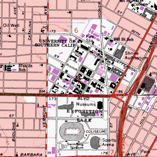 Topographic Map of Commons Building, CA