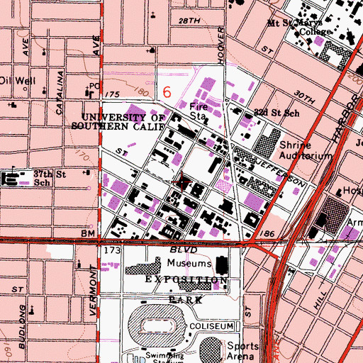 Topographic Map of Eileen L Norris Cinema Theatre, CA