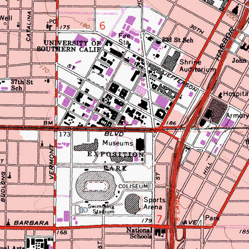 Topographic Map of Elvon and Mabel Musick Law Building, CA