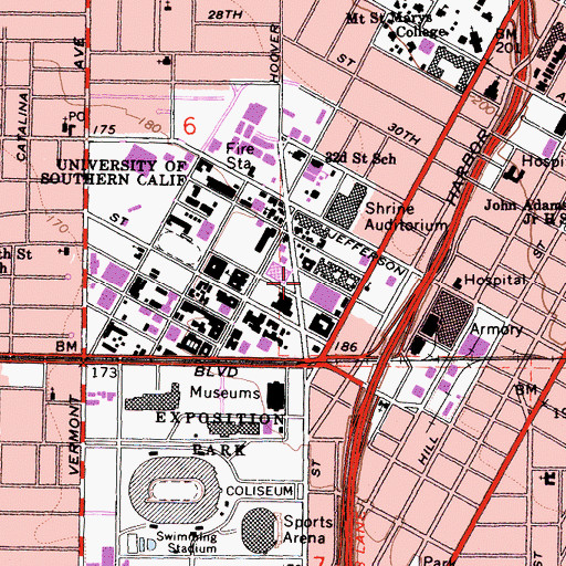 Topographic Map of Frederick D Fagg Junior Park, CA