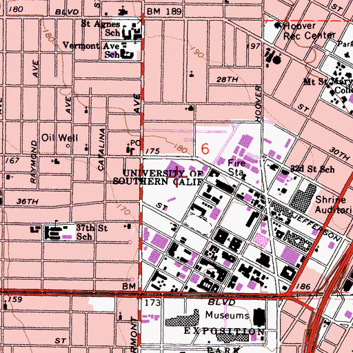 Topographic Map of General William Lyon University Center, CA