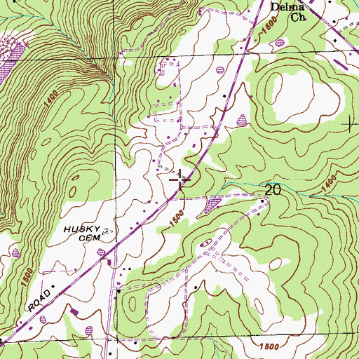 Topographic Map of Fort Payne Division, AL