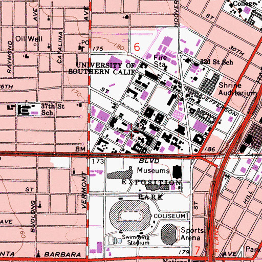 Topographic Map of Laird J Stabler Memorial Hall, CA