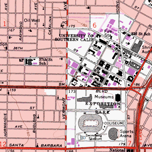 Topographic Map of Seaver Science Library, CA