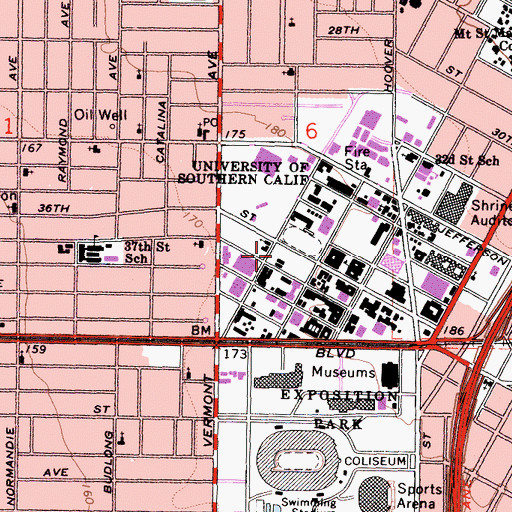 Topographic Map of Seeley G Mudd Building, CA