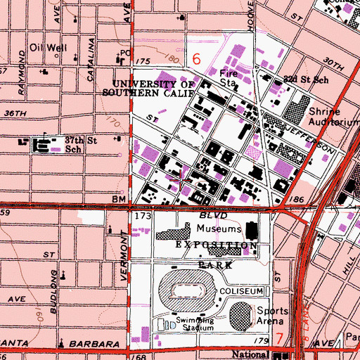 Topographic Map of Stauffer Science Lecture Hall, CA