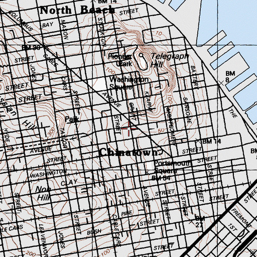 Topographic Map of Broadway Jail (historical), CA