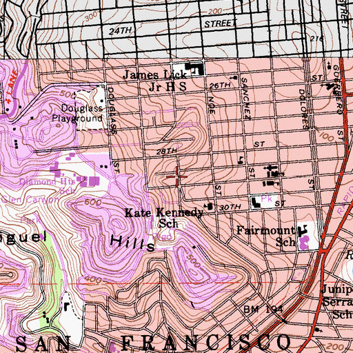 Topographic Map of Italian Hospital (historical), CA