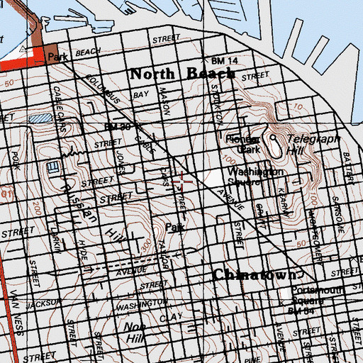 Topographic Map of Little Italy, CA