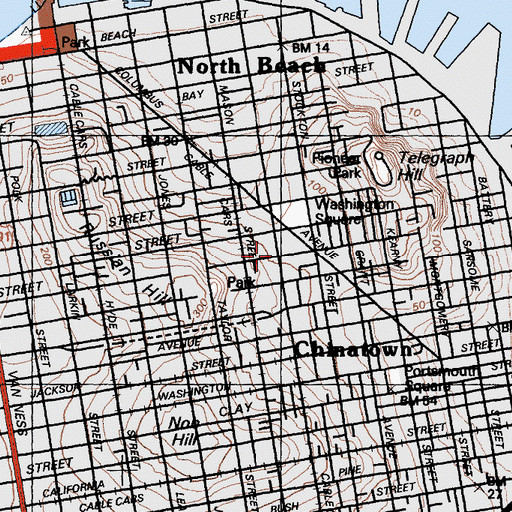 Topographic Map of Museo Italo Americano, CA