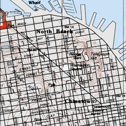 Topographic Map of Saint Peters Episcopal Church (historical), CA