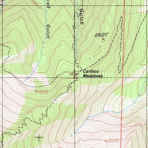 Topographic Map of Caribou Meadows, CA
