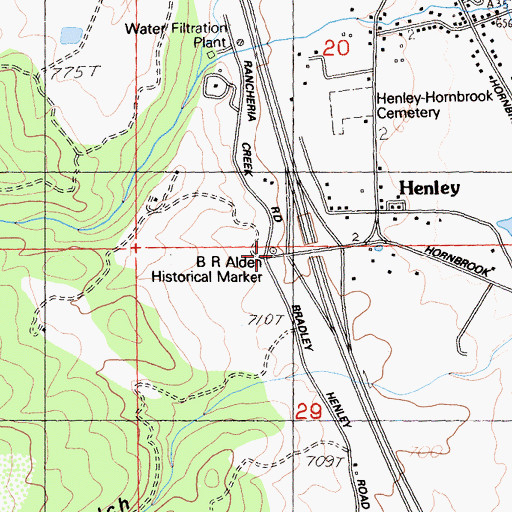 Topographic Map of B R Alden Historical Marker, CA